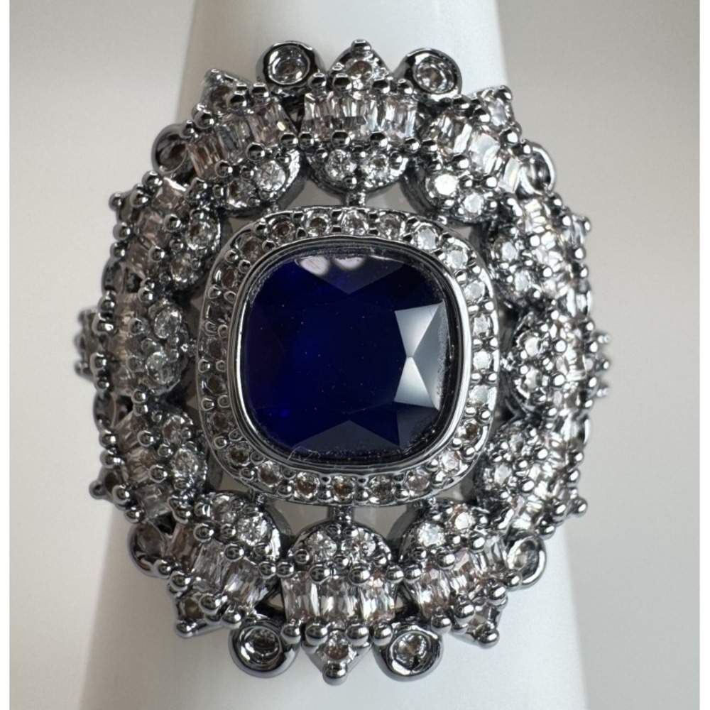 Size 7 Bomb Party Sept Ring - RG76487 Let The Sky Speak - Sapphire on Hematite